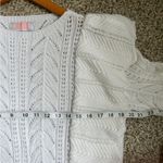 C+D+M White Ruffle Crewneck Sweater Medium Neutral Preppy Casual Formal Photo 4