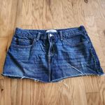 Hollister Denim Mini Skirt Womens Size 14 Blue Raw Hem Five Pocket Casual Chic Photo 1