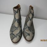 Lucky Brand Ankle Boots Womens 7.5M Snake Skin Print Zip Block Heel boho booties Photo 1