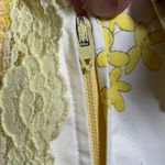 Handmade VTG 70s Yellow Floral Ruffle Dress Coquette Southern Belle Lace Tea Length M‎ Photo 2