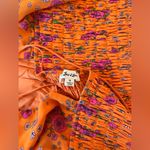 For Love & Lemons  Floral Peony Smocked in Orange Floral Photo 4