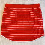 Nautica Size L Orange White Striped Stretchy Mini Skirt Preppy Casual Photo 6