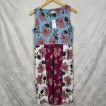 J. Jill‎ Floral Patchwork Sleeveless Knit V Neck Dress Women's Size XS NWT Blue Photo 2