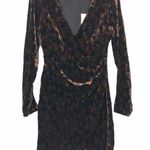 ZARA  TRF Leopard Print Velour Ruched Long Sleeve Dress Sz XS Photo 0