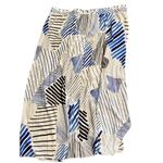 Eloquii  striped plus sized pull-on faux wrap skirt in white, black & blue. Photo 1