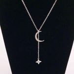 The Moon Lili Claspe Silver Tone Rope Star Lariat Necklace Box of Style Photo 3