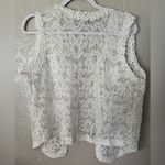 Boho VTG Ivory Lace Floral Vest S/M Open Front Sleeveless Floral Festival Top Size undefined Photo 11