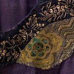 Free People  Gold/Purple Embroidered Swing Top Photo 3