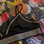 SheIn  Curve 3X Black Rhinestone Crop Top Triangle Bra No Padding Plus Size Sexy Photo 2