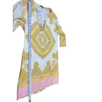 J.Crew Linen Cotton Boho Tunic Dress Size 8 Pink Yellow Paisley Print NWT Photo 7