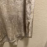 Eileen Fisher  Metaphor Print Almond Ballet 100% Silk Short Sleeve Blouse Photo 4