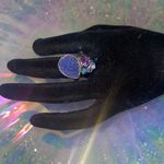 925 Sterling Silver Real Druzy Amethyst London Blue Topaz Iolite Ring Size 10. Photo 8