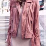 AS By DF London Leather Moto Jacket Sz S Rose Cowgirl Luxury Y2K Boho City Chick Pink Photo 4