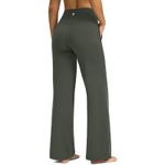 NWT ~ Olive Green Wide Flare Leg Yoga Pants & Pockets Activewear Leggings ~ XS Photo 2