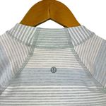 Lululemon  Think Fast Long Sleeve Om Stripe Heathered Silver Spoon Silver Spoon 6 Photo 11