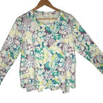 Escape by Habitat Clothes Tropical Top Womens L Fruit Print‎ Slub Knit Colorful White Size L Photo 0
