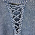 FATE. by LFD Garment Dyed Caged Neckline Sweater Blue Fall Size Medium M EUC Photo 5