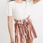 Madewell Rainbow Striped High Waisted Flowy Paperbag Short Photo 0