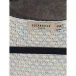 Escandelle Paris Sweater‎ Woman's S/M White Rainbow Thread Open Cardigan Photo 3