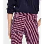 Boden Hampshire Red Geometric Petites Ponte Knit 7/8 Ankle Pant‎ sz 10P Stretch Photo 2