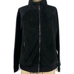 Zelos  Womens Full Zip Teddy Sherpa Mixed Medía Sweater Jacket Size M Black Photo 0