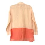 BCBGeneration  Color Block Coral Orange Pink Linen Button Down Blouse Size XS Photo 1