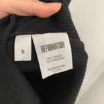 Reformation  Black Ribbed Knit MENA Ruched Bust Bodycon Stretch Midi LBD Dress Sm Photo 13