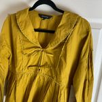 Calligraphie peplum blouse in a mustard yellow/mustard woman’s top Size small Gold Photo 2