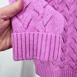 Lands' End  Drifter‎ Pink Long Sleeve Cable knit Sweater Fisherman Cabin Med Photo 4