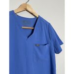 FIGS Catarina Scrub Top Blue Short Sleeve V-Neck Pocket Size Large Photo 1