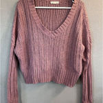 Aeropostale  Pink Crop Cable Knit Sweater Cozy Soft Cable Knit‎ Women’s Medium Photo 0