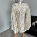 Lilly Pulitzer 4 Gold Ivory Silk Caftan Dress Palm Burst Bridal Resort Cocktail Photo 4