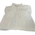 Love Note Love Notes SZ Large White Lightweight Shirt Crop Top‎ V-Neck Collared Photo 0