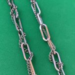 Titanium Steel Link Chain Necklace for Men Women,Punk Hip Hop Necklace Silver Photo 2