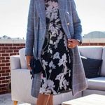 Club Monaco  Linettah Midi Dress Black Gray Floral Tie Women's Size 00 Photo 3