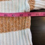 American Eagle  Brown White Striped Ribbed Cropped Henley Sweater M Slouchy Comfy Photo 9