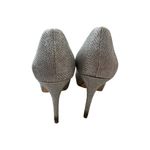 Badgley Mischka Belle Silver Jeweled Peeptoe Heels Size 7.5 Photo 3