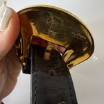 Vintage Chacon Black Alligator Belt Al Beres German Silver Buckle Size 36 Photo 6