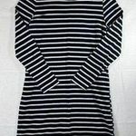 Mud Pie  Dress Black White Striped Jersey Knit Long Sleeves Shift SMALL Photo 0