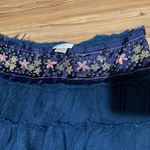 Bohemian Blue Beaded Raw Edge Mini Skirt Size XL Photo 1