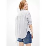 American Eagle  Striped Oversized Oxford Button-Up Shirt Size XS Photo 1