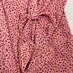 Candie's  Women's Button Down Shirt Roll Tab Sleeve Pink Spotted Print‎ Photo 4