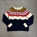 Anthropologie Field Flower Fair Isle Wool Blend Pullover Camellia Sweater Photo 2