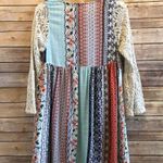 Kori America Mixed Print Floral Lace Boho Dress Size Small Photo 1