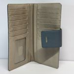 Fossil Wallet Bi-Fold Snap Gray Tan Leather Snap Zip Neutral Lightweight Photo 6