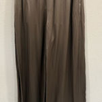 H&M Silk Blend Wide Leg Trousers Green Olive Gold Sz 4 NWT Photo 0