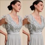 BHLDN Anthropologie Maricela Dress Beaded Chiffon Evening Formal Photo 3