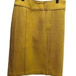 Banana Republic Mustard Yellow Textured Pencil Skirt Size 0 Brocade Fabric Photo 0
