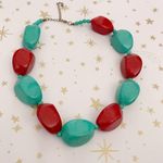 Chunky faux turquoise and red necklace Photo 2