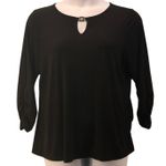Susan Graver Womans Top Size L Keyhole Capsule Timeless Liquid Knit Stretchy Photo 0